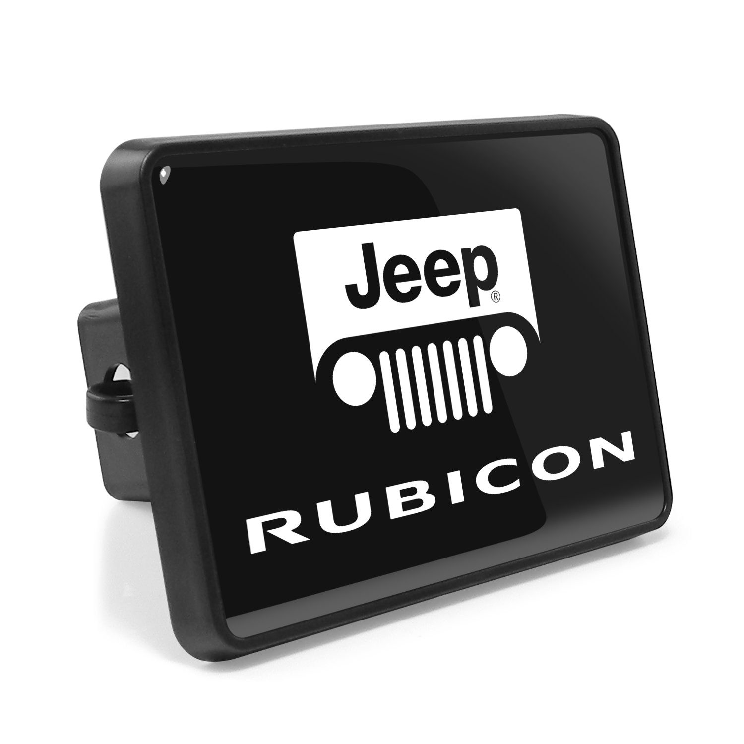 Jeep Rubicon Black Metal Plate 2 inch Tow Hitch Cover Jeep Rubicon Black Metal Plate 2 inch Tow Hitch Cover